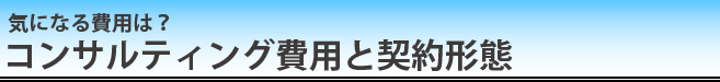 気になる費用は？コンサルティング費用と契約形態